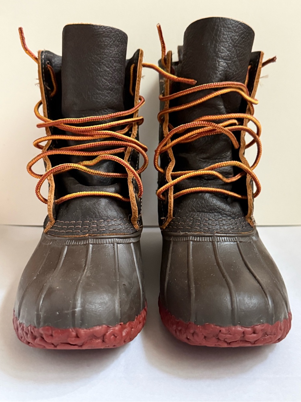 L.L. Bean 6 Dark Brown Bison Red Rubber Boot Soles